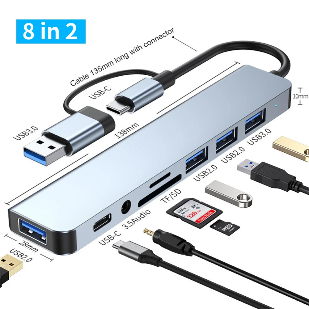 USB a Type C Hub Docking Station