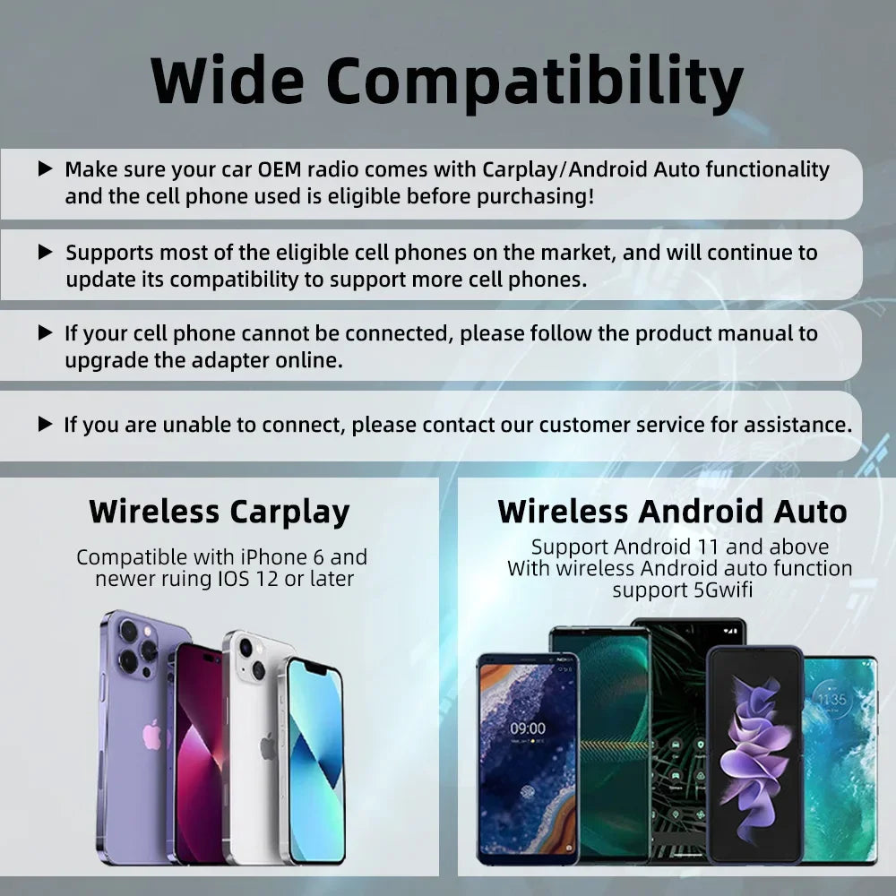 Wired to Wireless 2in1 Box CarPlay Android Auto Adapter