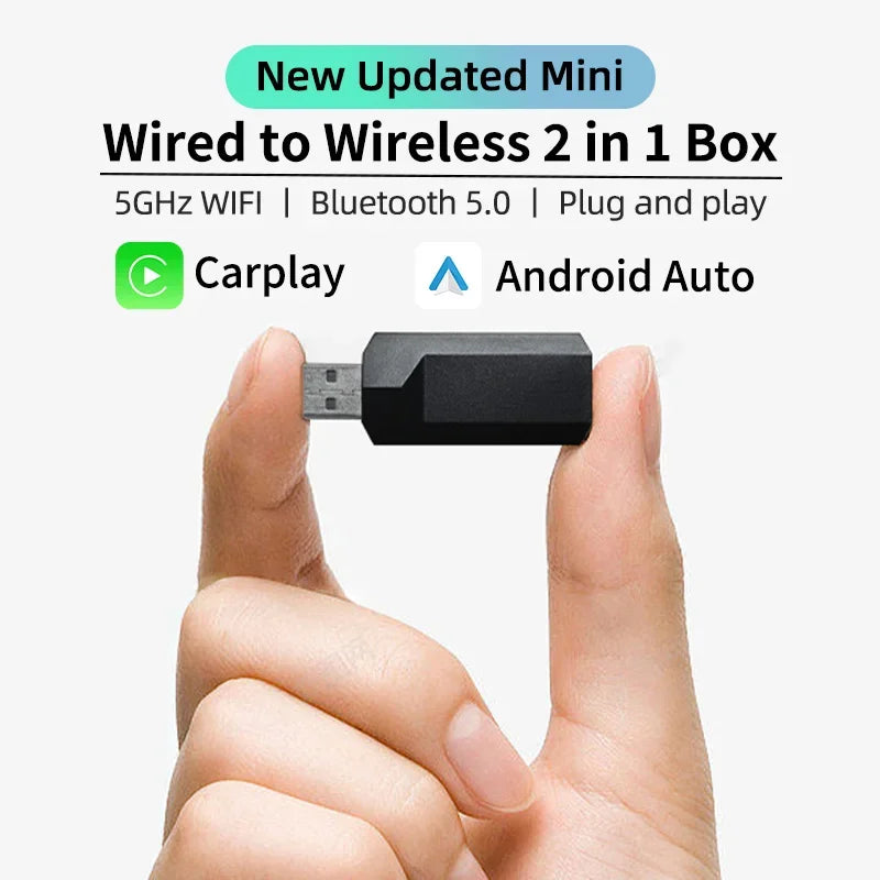 Wired to Wireless 2in1 Box CarPlay Android Auto Adapter