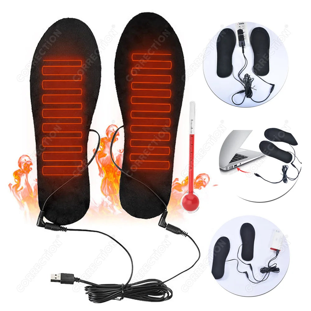 Winter Electric Heated Insoles USB Insoles Washable