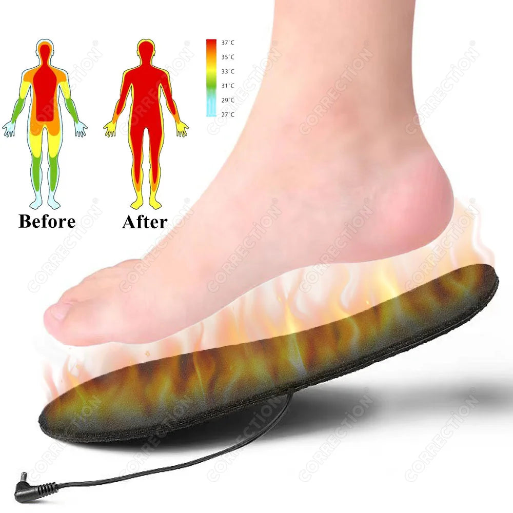 Winter Electric Heated Insoles USB Insoles Washable