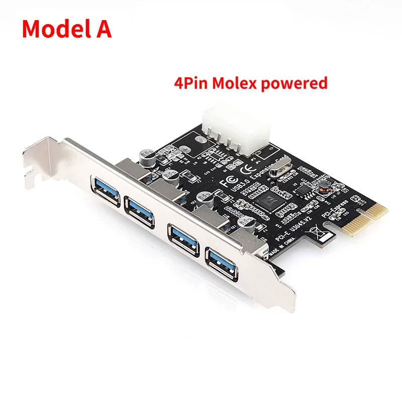 4 Port PCI-E to USB 3.0 HUB for Desktop