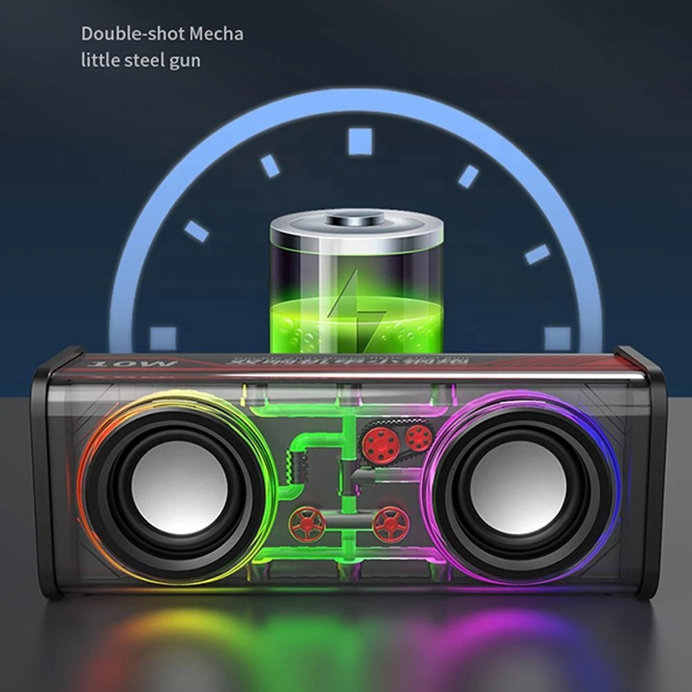 Bluetooth Speakers 10W Transparent Mecha V8 Portable Wireless RGB