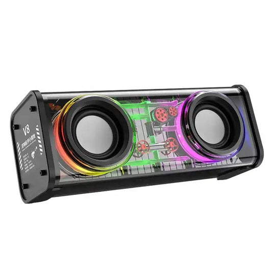 Bluetooth Speakers 10W Transparent Mecha V8 Portable Wireless RGB