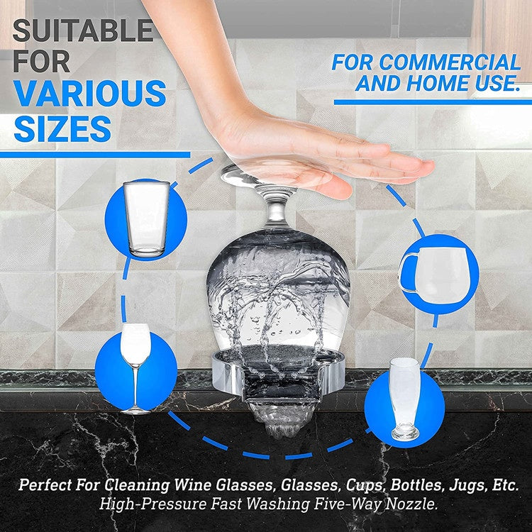 Automatic Cup Washer Glass Rinser Cleaning Tool for Kitchen Sinks