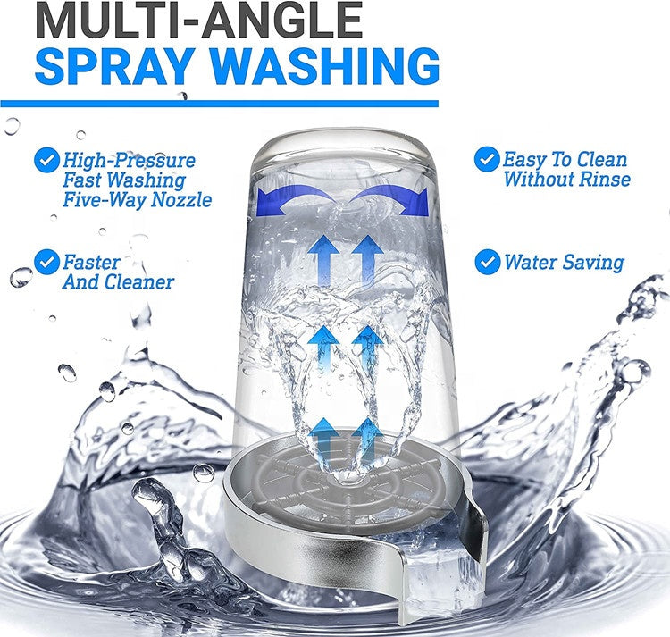 Automatic Cup Washer Glass Rinser Cleaning Tool for Kitchen Sinks