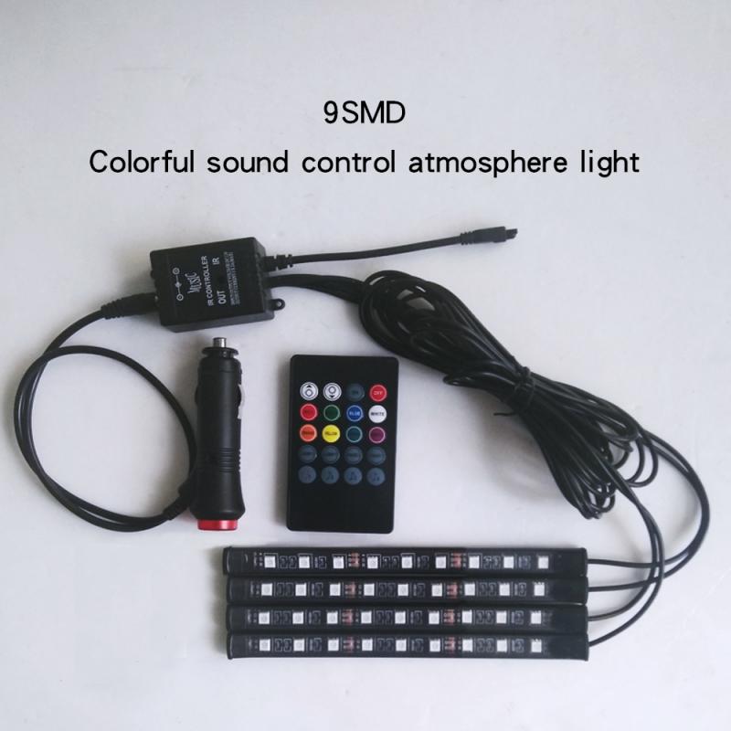 LED Car Foot Light With USB Wireless Remote Music Control
