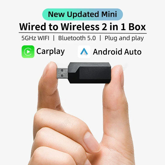 Wired to Wireless 2in1 Box CarPlay Android Auto Adapter