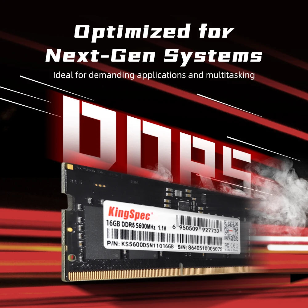 KingSpec RAM 16GB 32GB DDR5 4800MHz 5600MHz SODIMM 1.1V CL40 CL46 Laptop